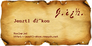 Jesztl Ákos névjegykártya